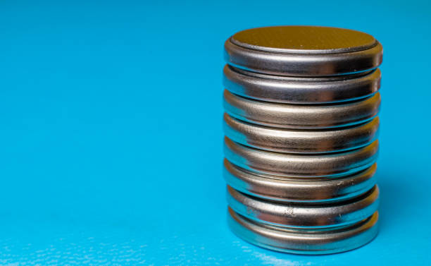 istock stacked lithium batteries. battery recycling. lithium recovery 1356056212
