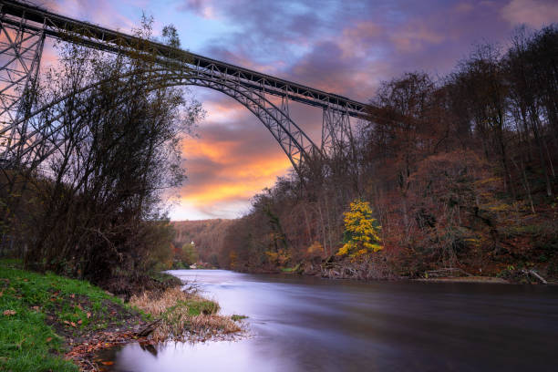 istock Mungstener Bridge at sunset, Bergisches Land, Solingen, Germany 1356058046