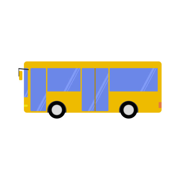 illustrazioni stock, clip art, cartoni animati e icone di tendenza di veicolo di autobus urbano isolato su sfondo bianco. illustrazione vettoriale. - transportation bus mode of transport public transportation