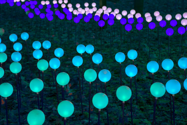 istock color LED illumination in the park 1356065388