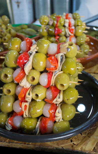 istock Skewered appetizers or spanish banderillas 1356069856