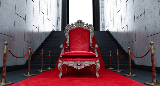 왕의 왕, vip 왕좌, 붉은 왕실 의왕, - carpet red nobility rope 뉴스 사진 이미지