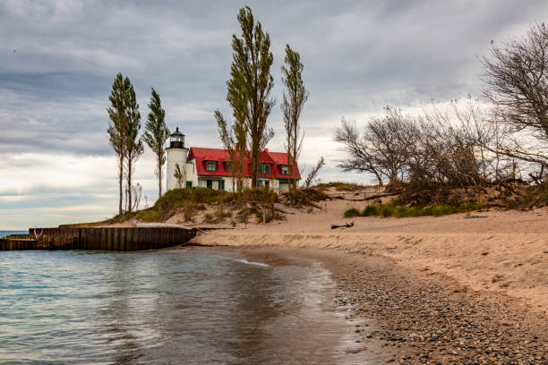 istock Point Betsie Lighthouse, Lake Michigan Beach View 1356077510