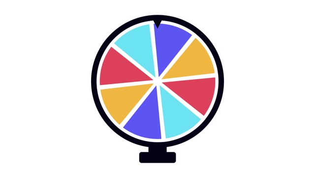 Colorful wheel of luck or fortune. Realistic spinning fortune. Online casino background. Jackpot. 4K video motion graphic