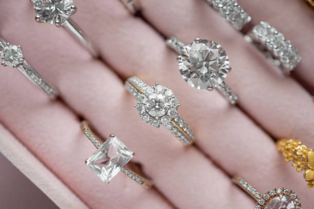 istock Jewelry diamond rings in box 1356078294