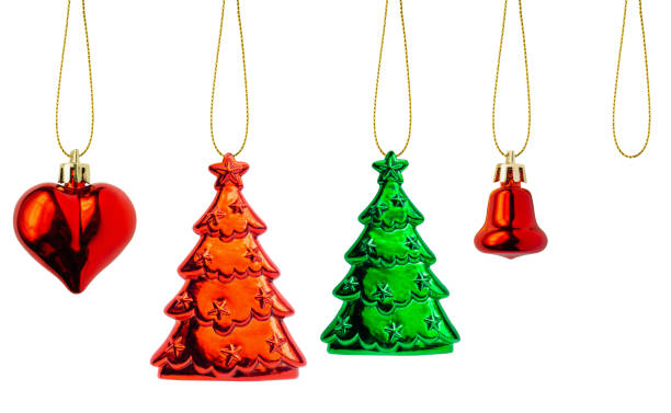 Christmas bauble set isolated on white background