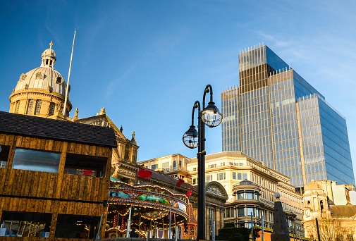 Birmingham City skyline in winter sun,The Midlands,England,United Kingdom.
