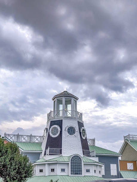 lighthouse structure on top of a restaurant near myrtle beach