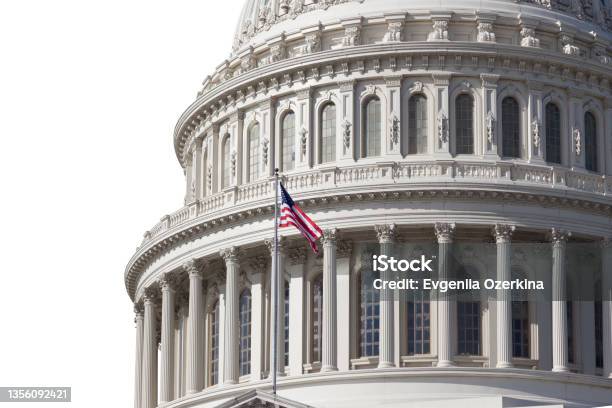 Congress L Building Is Isolated On White Stock Photo - Download Image Now - Capitol Building - Washington DC, State Capitol Building, Washington DC