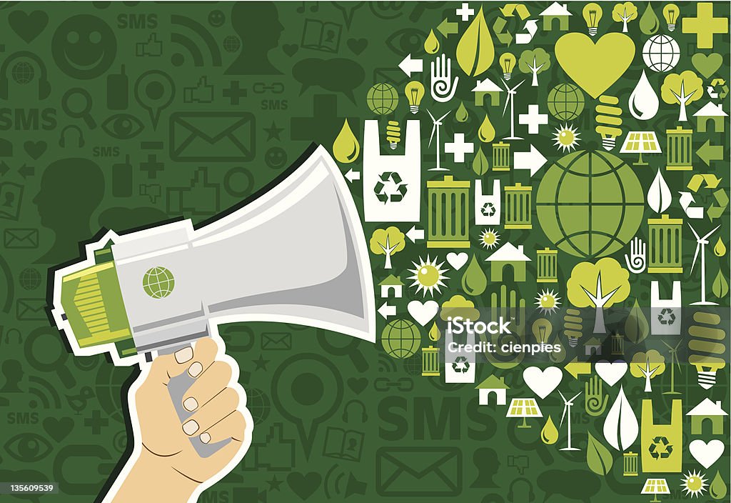 Go green social-media-Marketing - Lizenzfrei Abstrakt Vektorgrafik