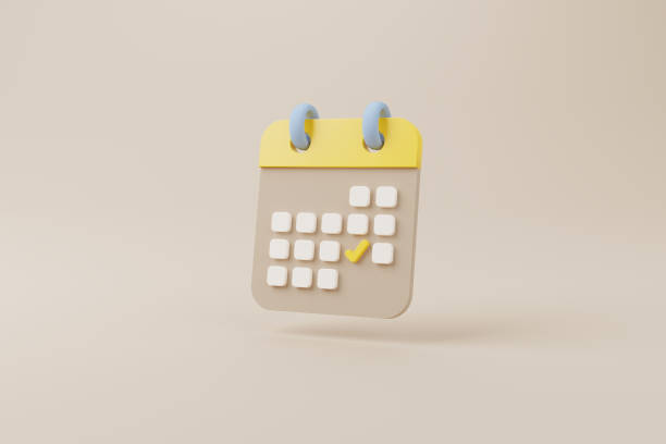 istock Calendar deadline or event reminder notification icon notice. 3d rendering illustration 1356105690