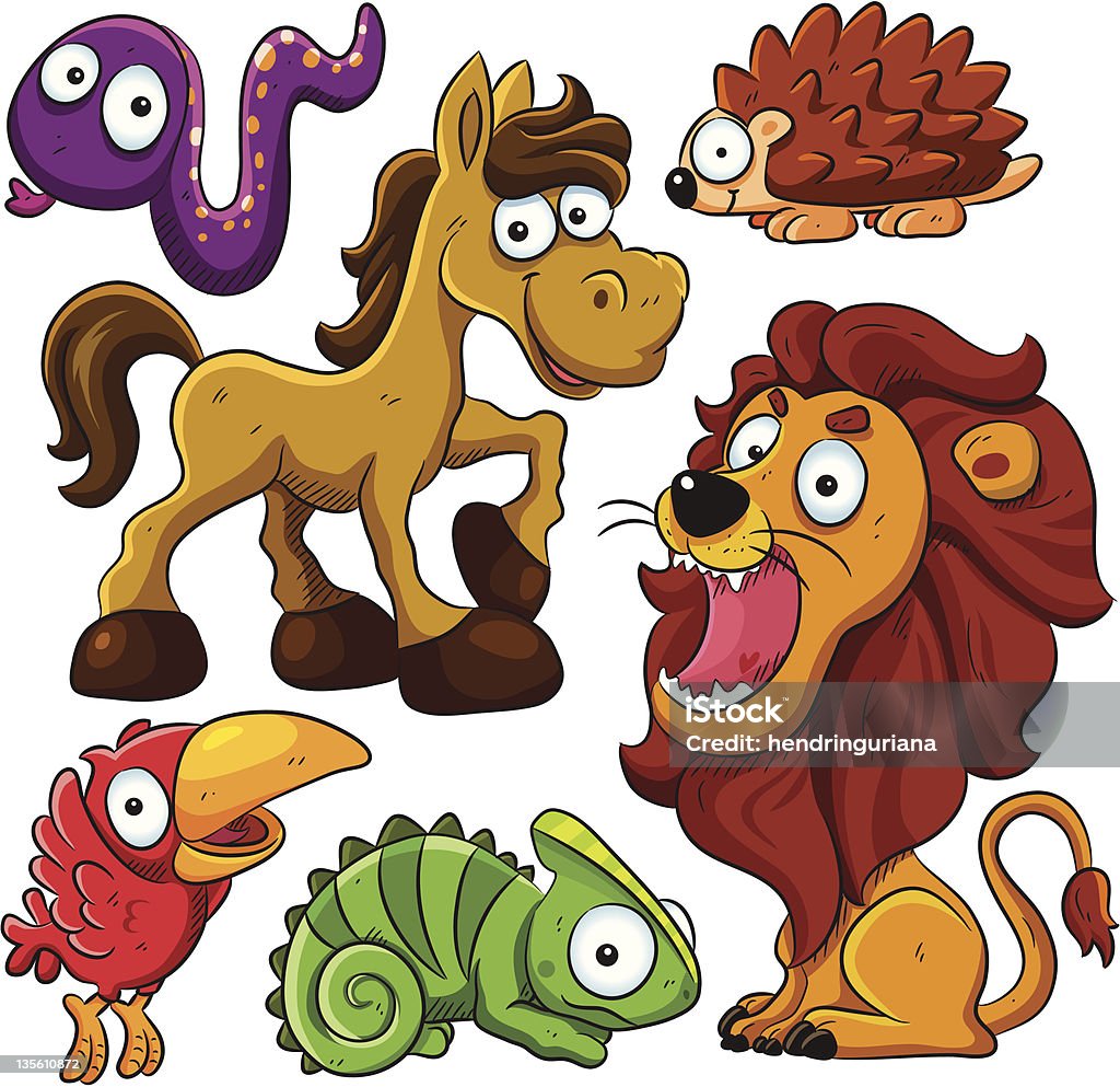 Animals Collection cartoon illustration of cute animals Characters stock vector