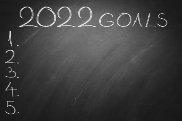 istock 2022 Goals on black board. Chalkboard. Business and success 1356111279