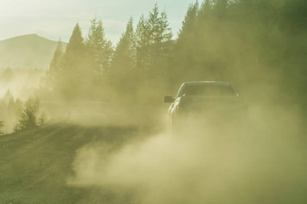 istock car was driving on a dirt road 1356112142
