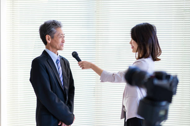 istock The president giving an interview 1356114703