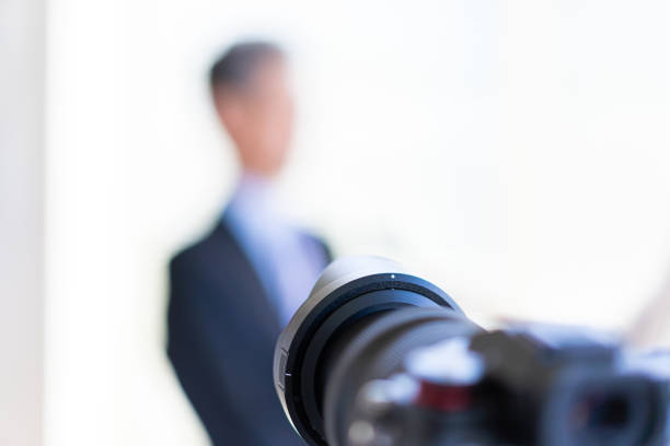 The president giving an interview