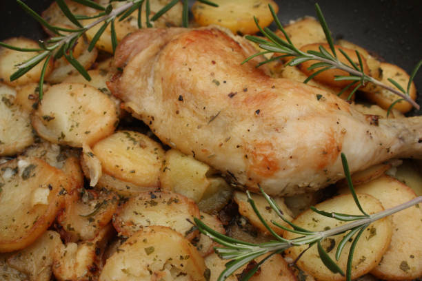 istock Chicken thighs and hash browns 1356116382