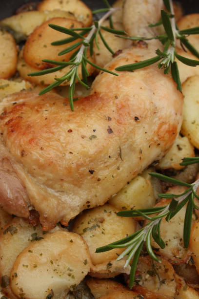 istock Chicken thighs and hash browns 1356116388