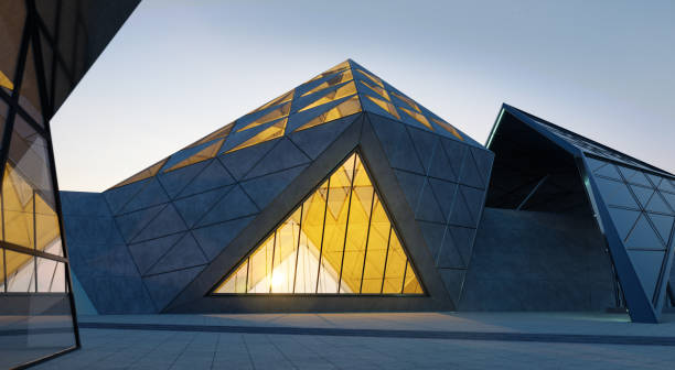 istock Contemporary triangle shape design building exterior 1356118241