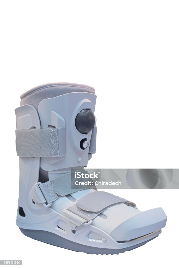 Soft Cast Right Ankle Boot For Adult Soft Cast Legs And Ankle Cover Type  That Designed For Patients With Orthopedic Surgery Injuries Fracture And Ankle  Sprain Isolated On White Background Stock Photo 