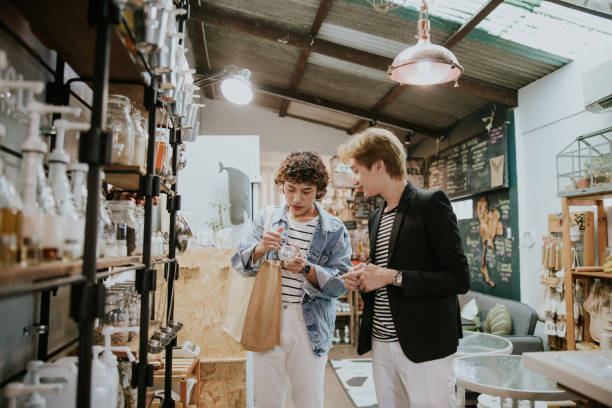 istock Asian customers experience writing notes before refill food  in refill store-stock photo 1356122486