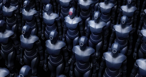 istock Robot Army Marching Slowly. Abstract Concept. 1356126223