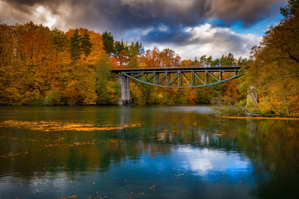istock Autumnal scenery and the railway bridge in Rutki 1356131527