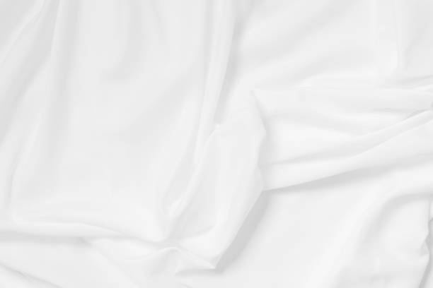 istock Soft focus white smooth ripple linen fabric texture background 1356132537