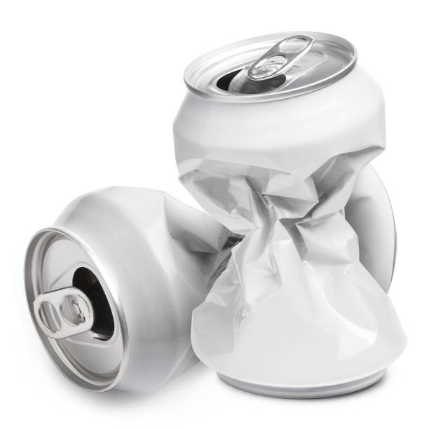 istock Crumpled aluminium cans on white 1356132669