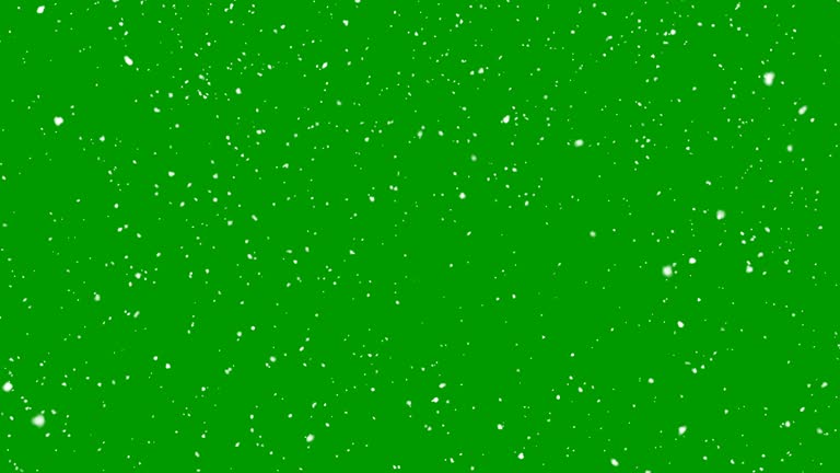 Falling snow isolated on green (Loop 4k + Chroma key)