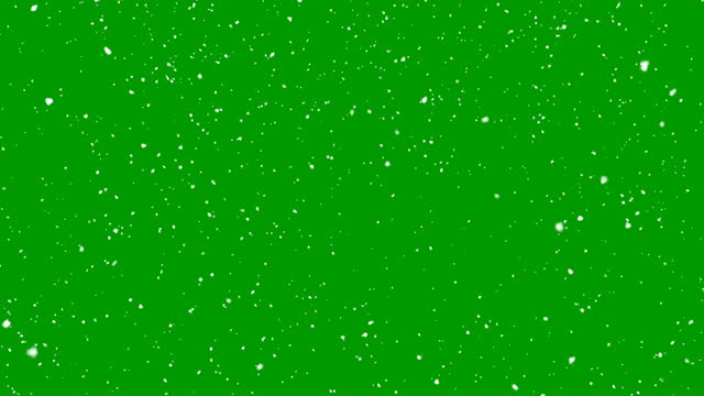 Isolated falling snow on green chroma key background