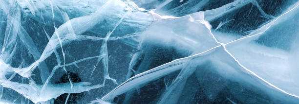 istock Abstract natural background. Transparent blue ice. Banner format. 1356135009