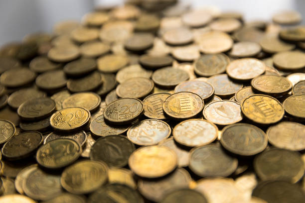 istock Euro coins spill closeup 1356135011