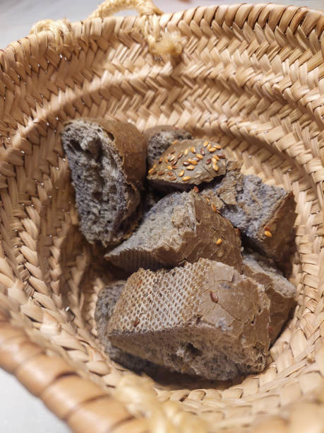istock Slices of black bread in the basket 1356141671