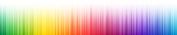 무지개 다채로운 그라데이션 페이드 수직 라인 - rainbow striped abstract in a row stock illustrations