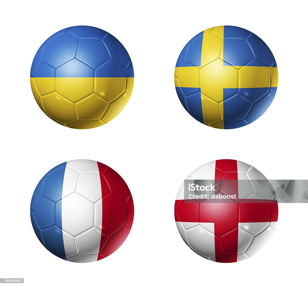 Football euro 2012-groupe D'drapeaux soccerballs - Photo de Groupe d'objets libre de droits