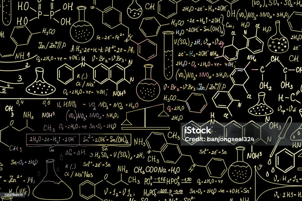 Science Formulas Transparent Hand Drawn Science Formulas On Chalkboard For Background Stock Photo ...