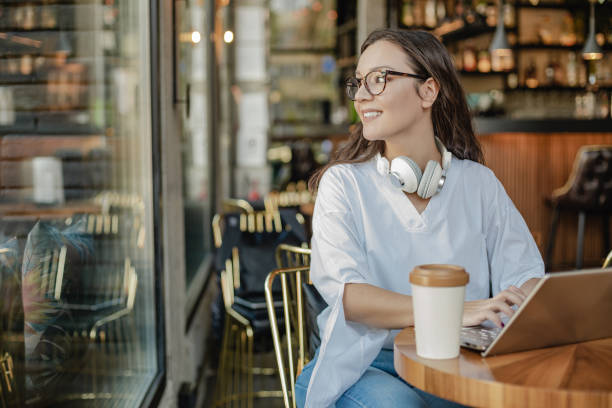 istock Relaxed work on the laptop in coffee shop 1356148622