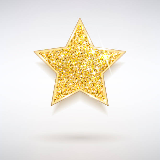 Golden Shining Star golden shining star on light background fame stock illustrations