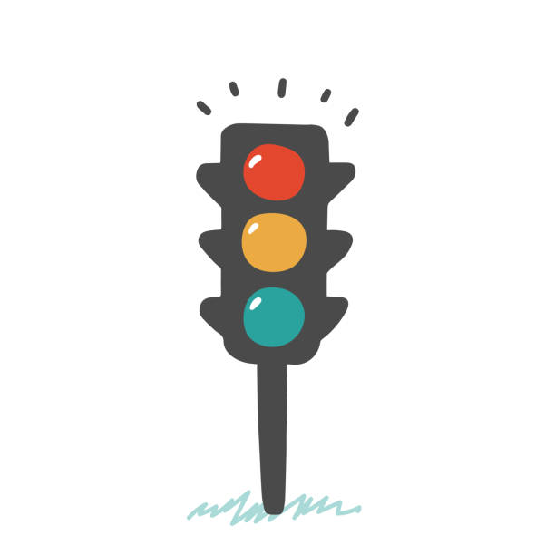 Cartoon traffic light cute icon for concept. Simple vector illustration. Cartoon traffic light cute icon for concept design. Modern vector design element. Geometric element. Simple vector illustration. stoplight stock illustrations