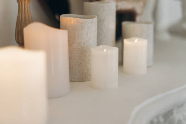 istock electric candles of different sizes, romantic setting 1356156626