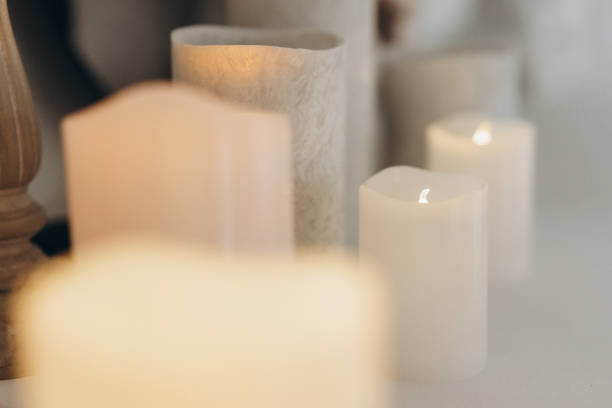 istock electric candles of different sizes, romantic setting 1356156671