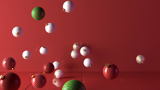 Christmas balls background. 3d render image