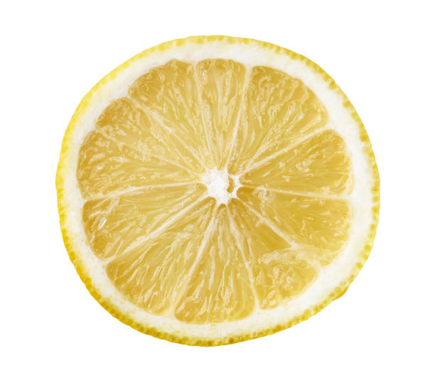 istock Slice of lemon isolated on a white background 1356160689