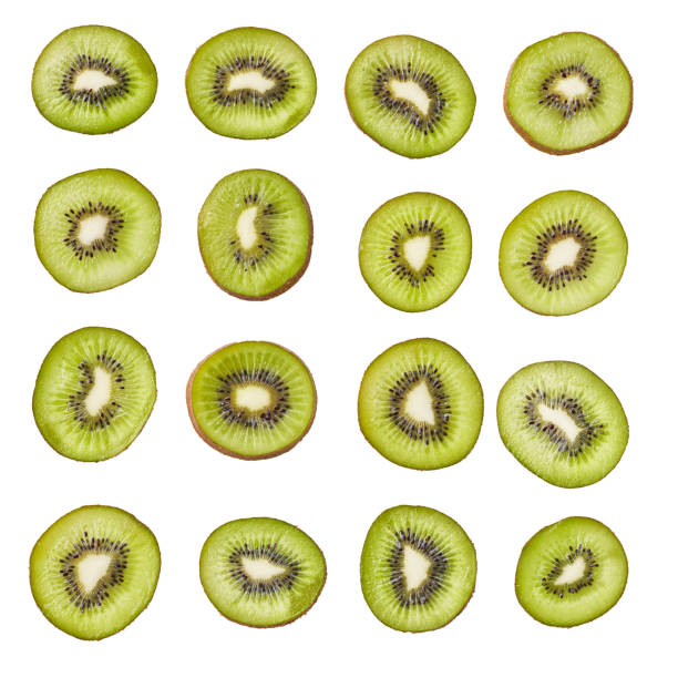 istock Slices of kiwi isolated on a white background 1356162233