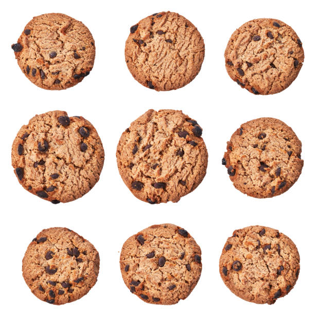 istock Delicious chocolate cookies isolated on a white background 1356163388