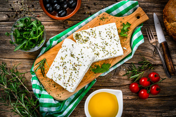 istock Soft feta cheese blocks shot from above 1356167350