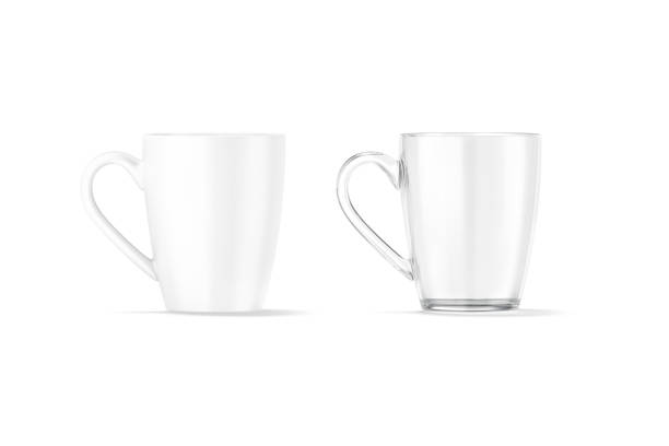 istock Blank ceramic and glass henley mug with handle mockup, isolated 1356168799