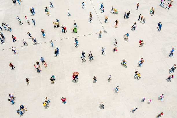 istock Aerial view of crowd 1356170407
