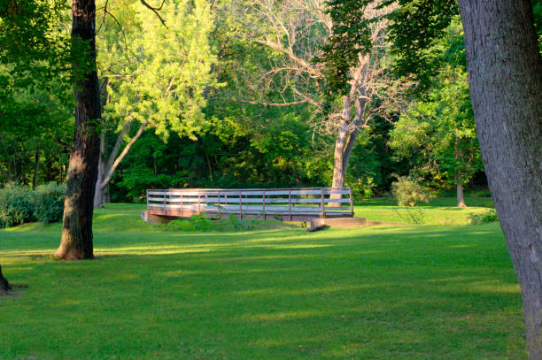 istock Foot Bridge over a small creek- Howard County, Indiana 1356176484